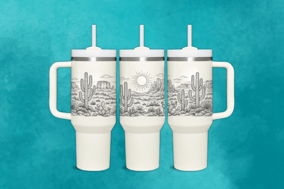 40 Oz Western Landscape Laser Engraving