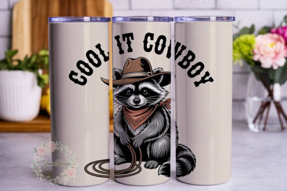 Cool Raccoon Cowboy Tumbler Wrap PNG Review for Embroidery Projects