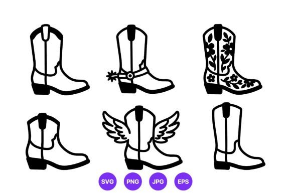 Cowboy Boots Vector Art for Real Embroidery Projects