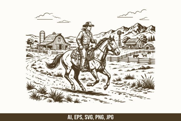 Cowboy Riding in Ranch Vector: A Real-World Embroidery Design Review