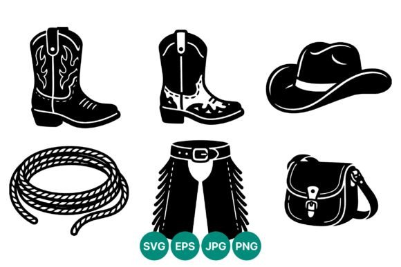 Cowboy Western Boots Rope Hat Bag Vector Review for Embroidery Projects
