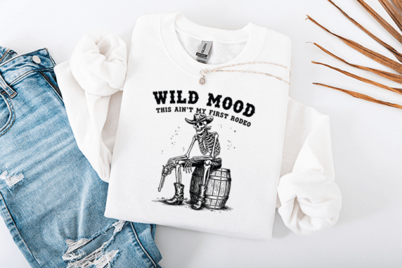 Funny Sarcastic Skeleton Cowboy Wild