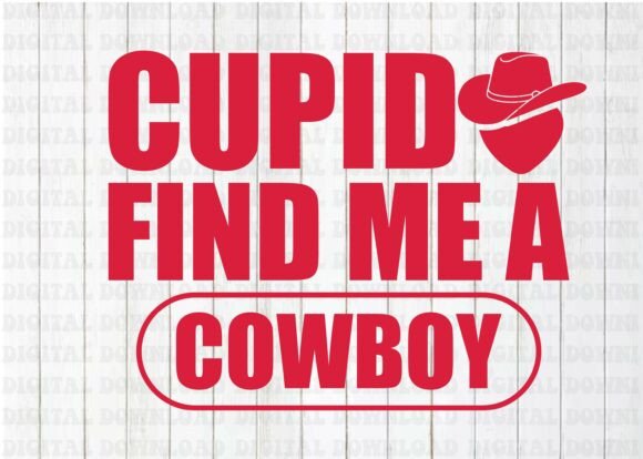 Funny Valentine’s Day Cupid Cowboy for Embroidery Projects