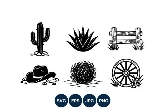 Western Cactus and Cowboy Icons: A Designer’s Perspective